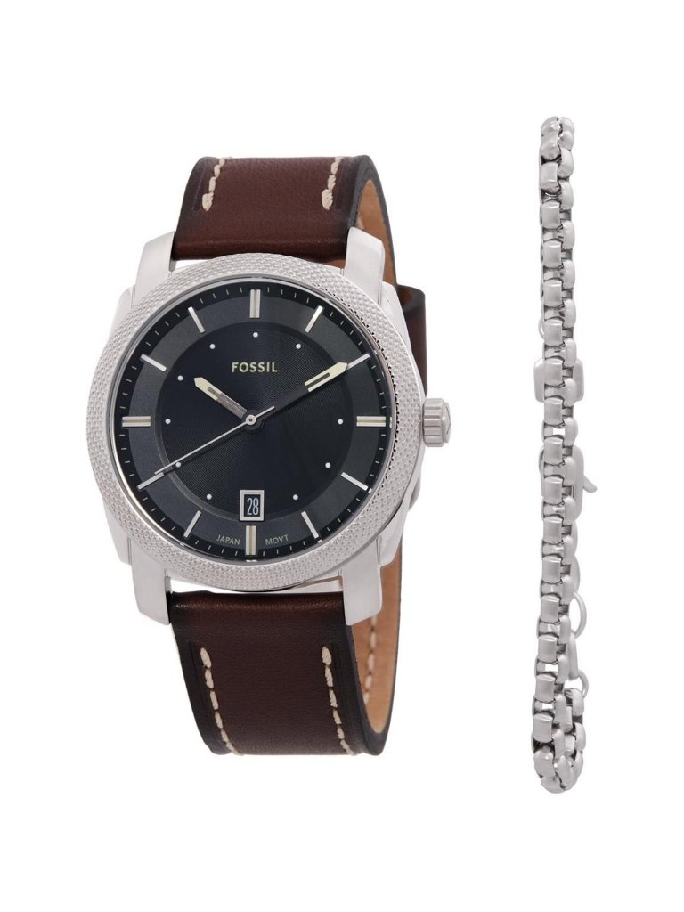 Nwt Fossil Machine Quartz Black Dial Ladies Watch